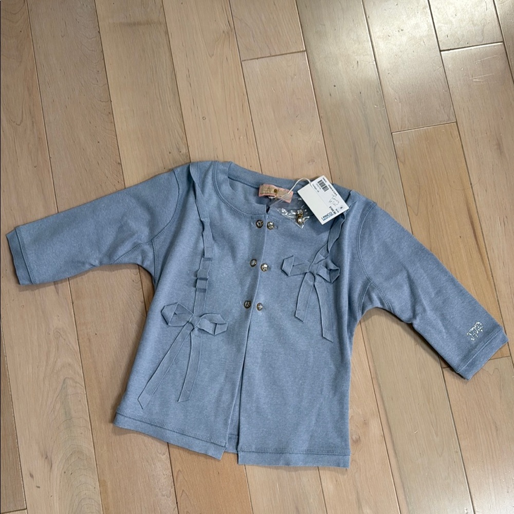I pinco pallino girls sweeter knit Jacket with Bow Accents